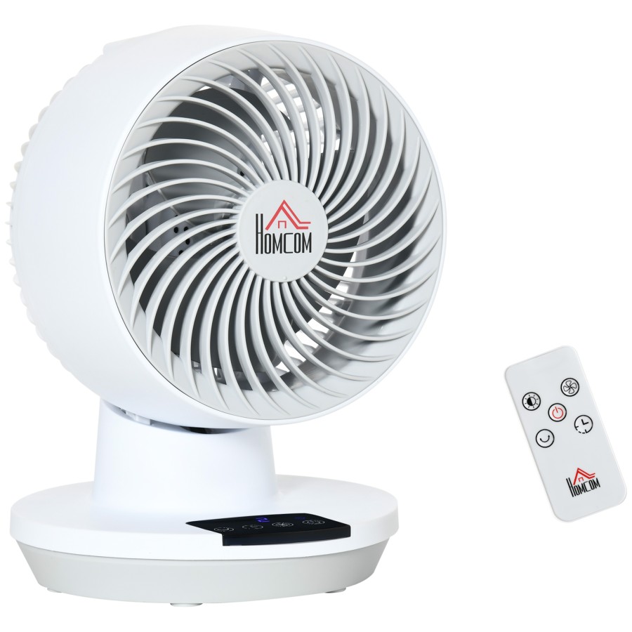 Click to view product details and reviews for Homcom Electric Table Desk Fan With Remote Small Portable Personal Fan White.