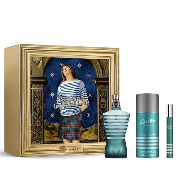 Jean Paul Gaultier Le Male 75ml EDT Spray + 10ml EDT Spray + 150ml Deodorant Spray Gift Set 2024