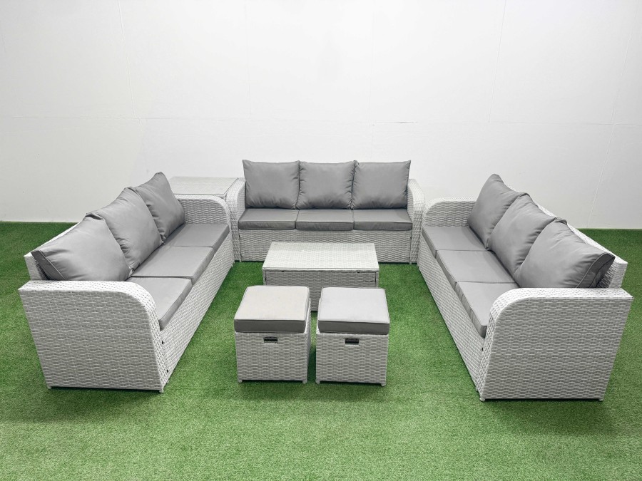 Click to view product details and reviews for Fimous Pe Rattan Lounge Sofa Set 11 Seater Outdoor Garden Furniture Set With Rectangular Coffee Table 3 Seater Sofa 2 Stools Side Table Light Grey. Click to view product details and reviews for Fimous Pe Rattan Lounge Sofa Set 11 Seater Outdoor Garden Furniture Set With Rectangular Coffee Table 3 Seater Sofa 2 Stools Side Table Light Grey.