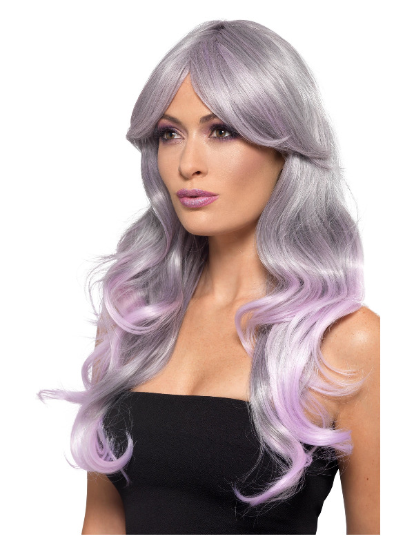 Click to view product details and reviews for Fashion Ombre Wig Wavy Long Grey Pastel Pink.