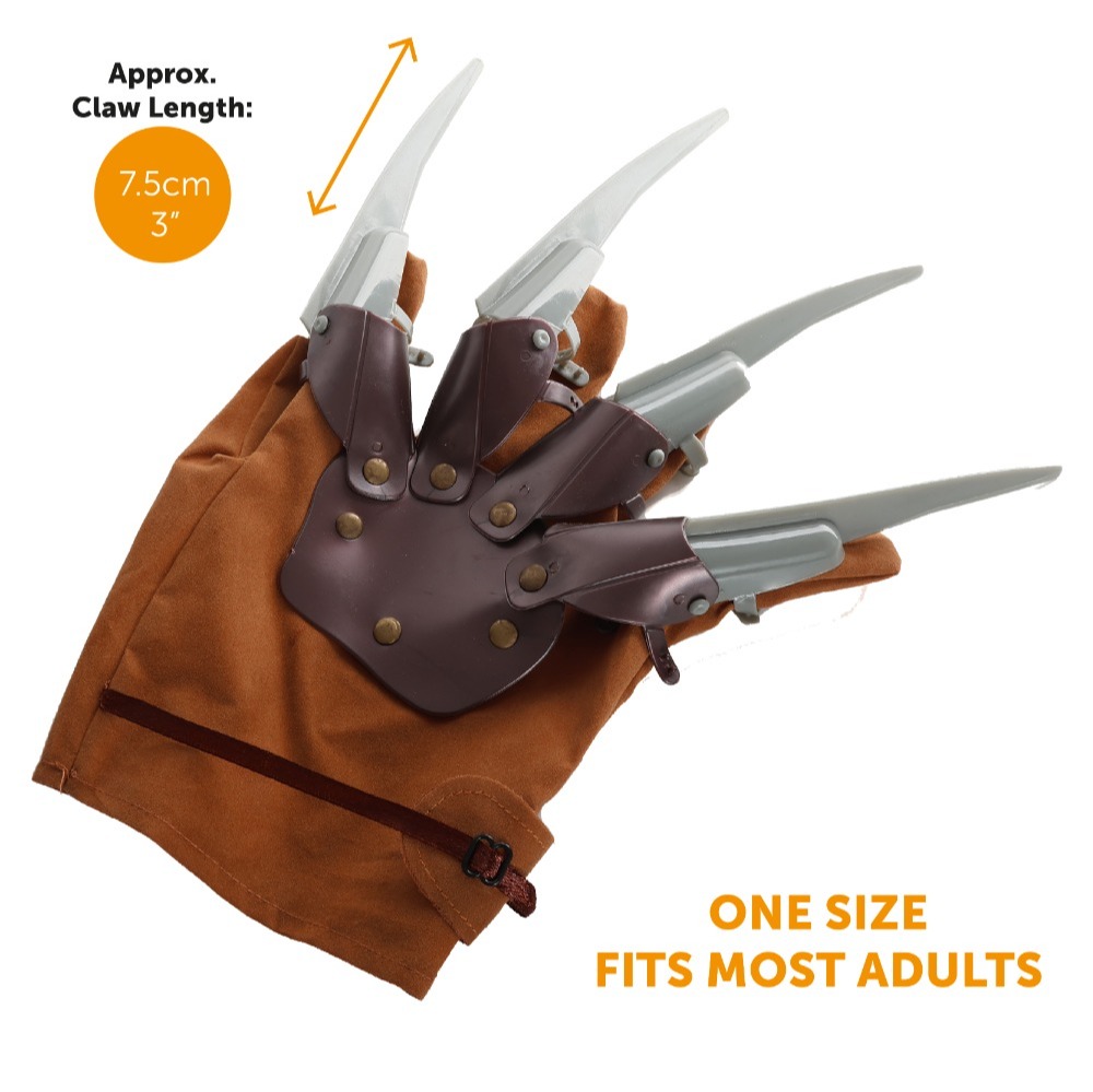 Freddy Krueger Accessory Set - Brown Hat, Claw & Mask