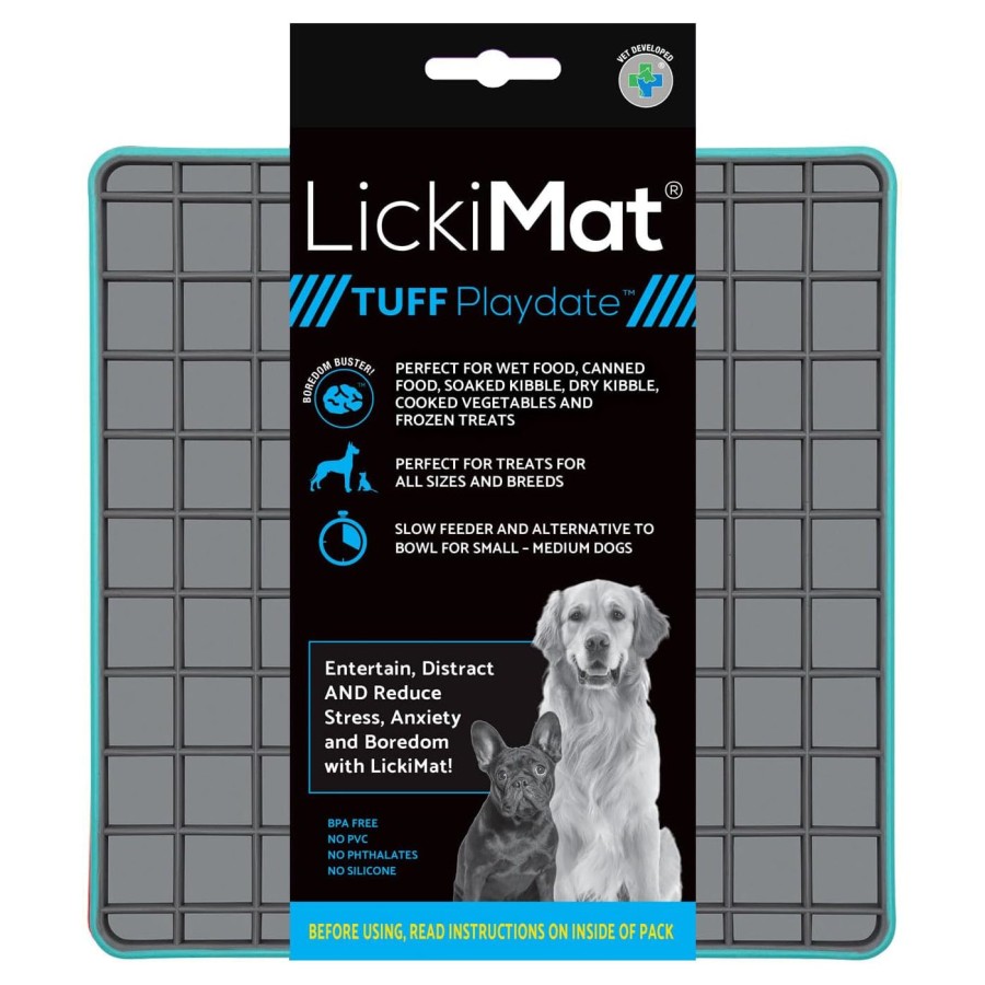 Lickimat Dog Lick Mats Slow Feeders Tuff Playdate 4 Colours - Turquoise