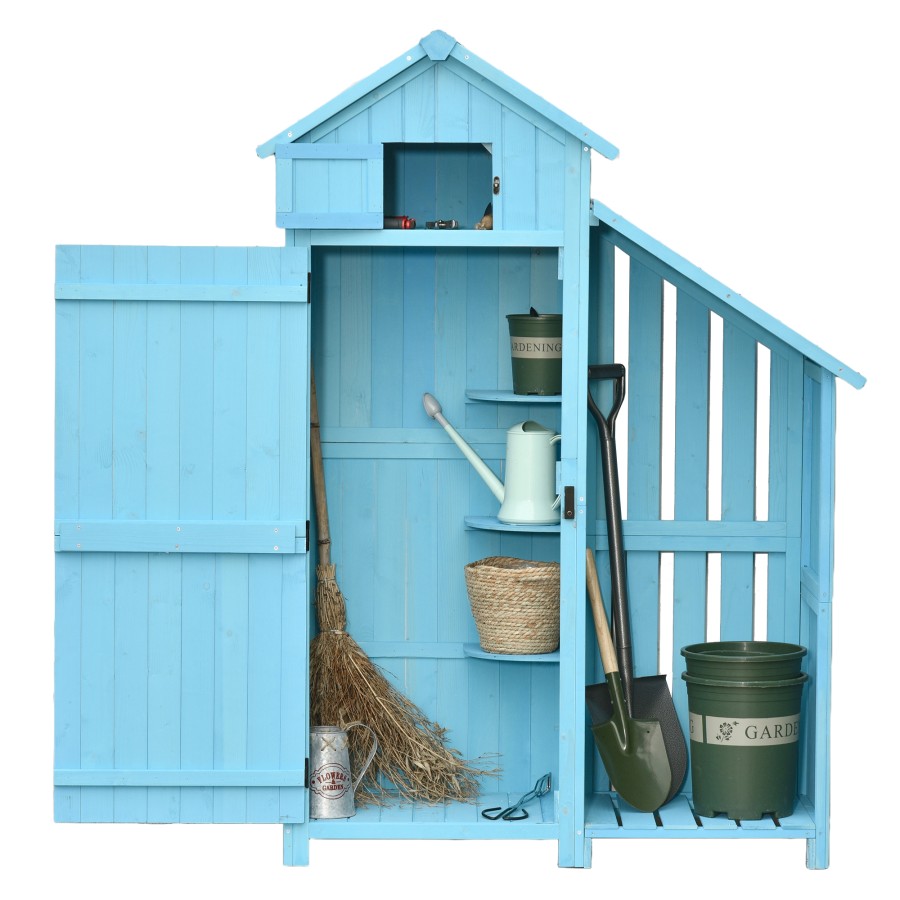 Outsunny Garden Storage Shed Outdoor Firewood House w/ Waterproof Asphalt Roof