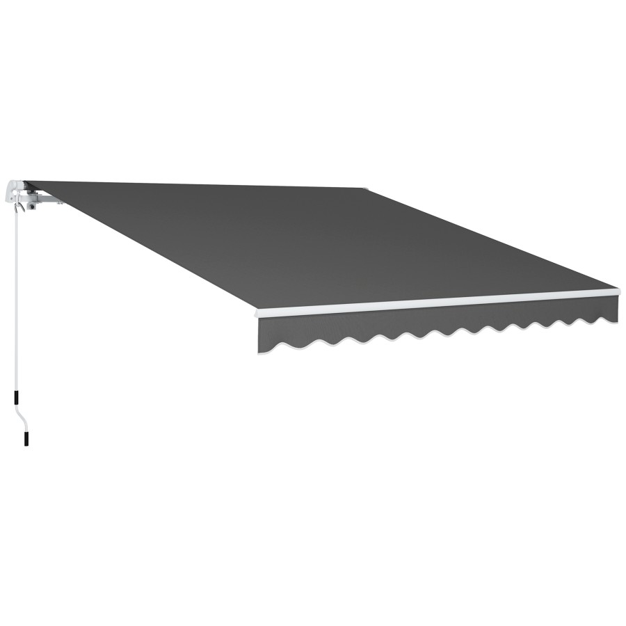 Click to view product details and reviews for Outsunny 3 X 25m Garden Patio Manual Awning Retractable Canopy Sun Shade Shelter With Fittings And Crank Handle Dark Grey.