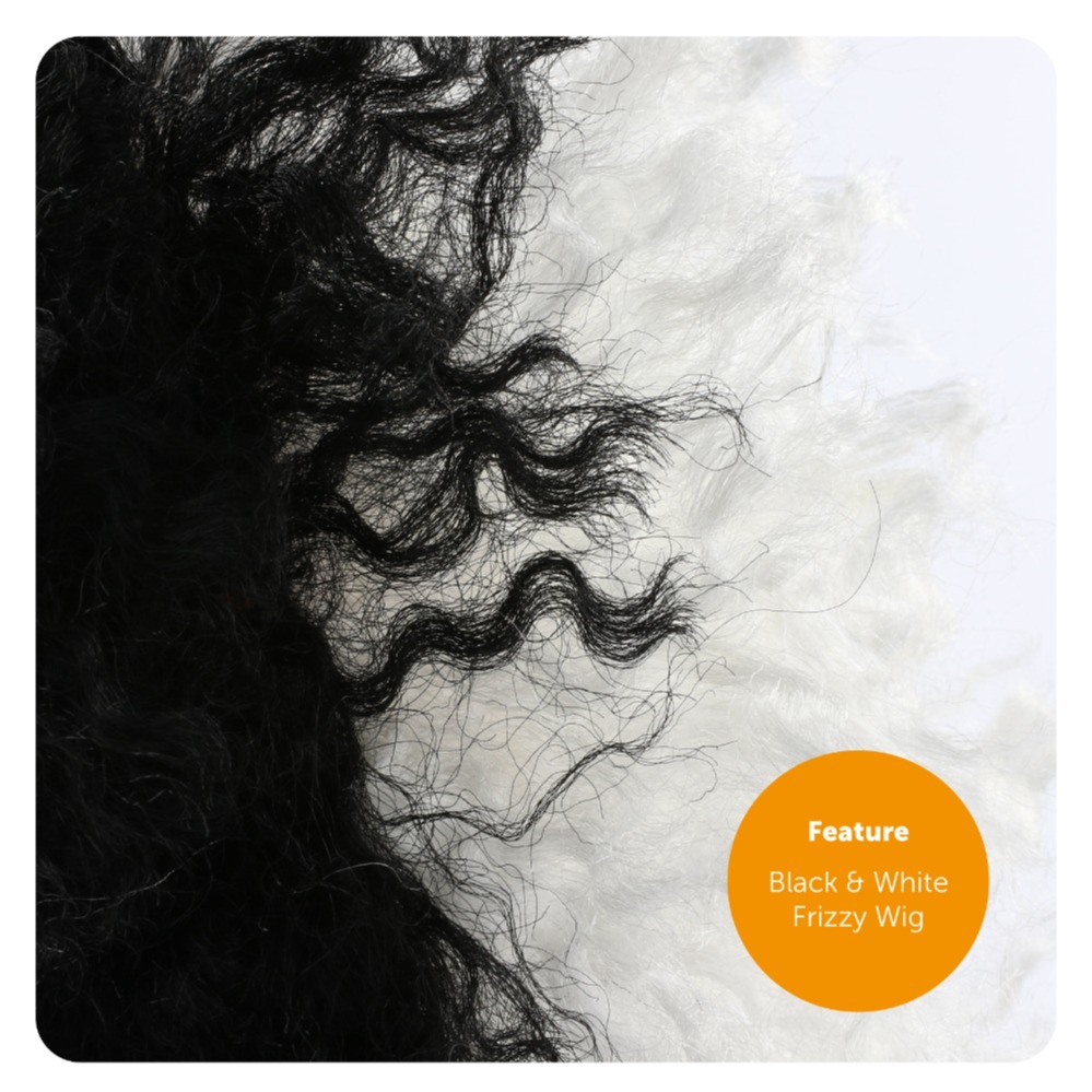 Child's Evil Dog Lady Costume - Gloves, Wig & Dalmatian Dog