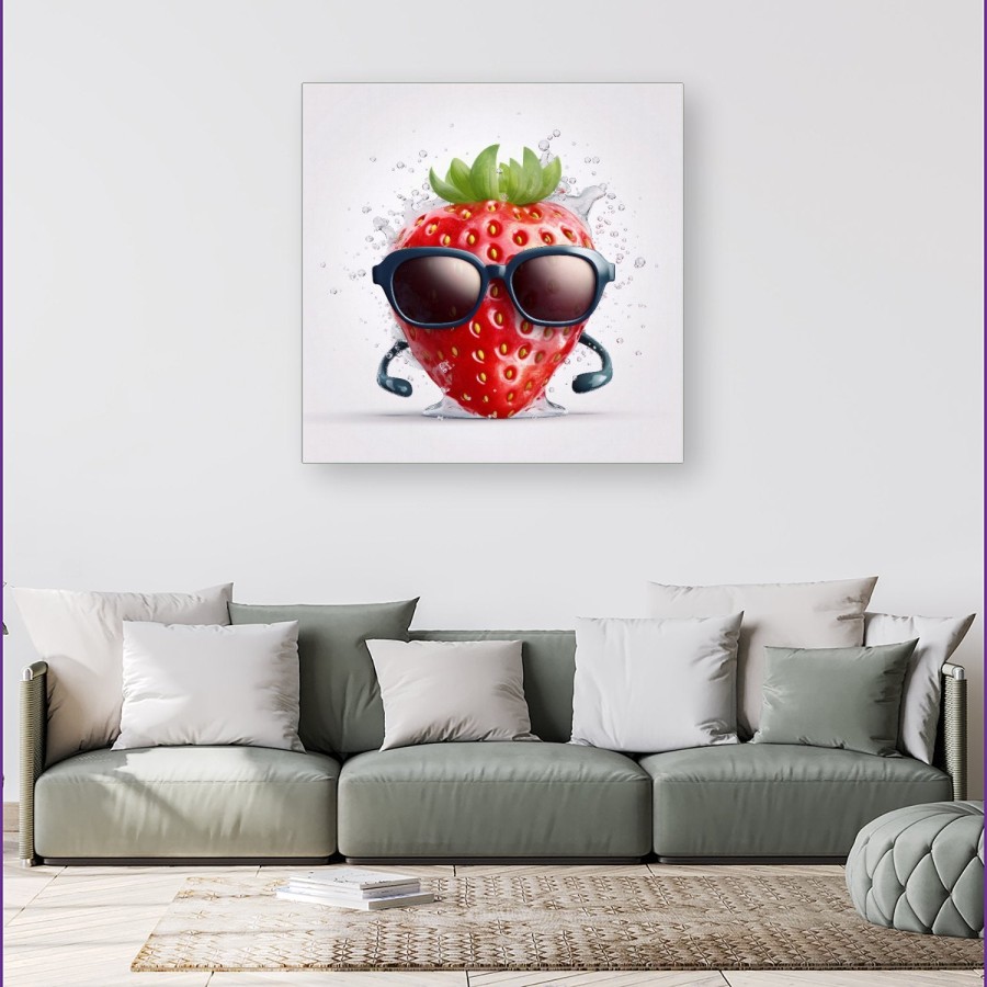 Click to view product details and reviews for Strawberry In Glasses Canvas Extra Large 40 X 40.