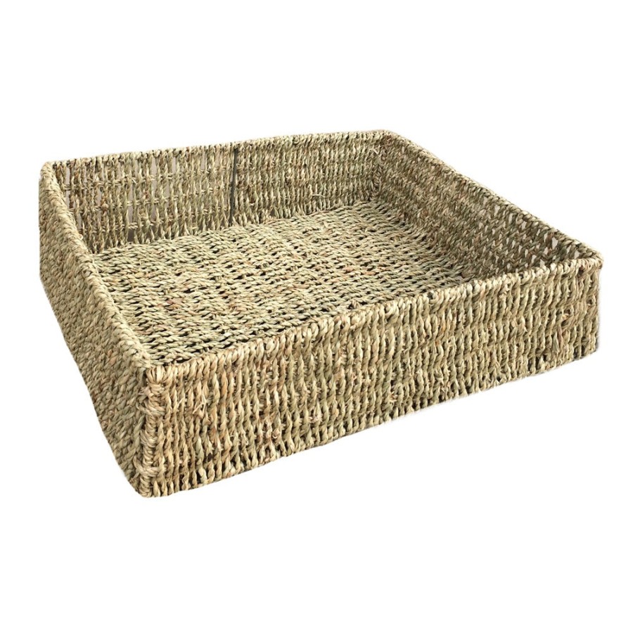 Red Hamper Unlined Rectangular Seagrass Tray - Extra Large