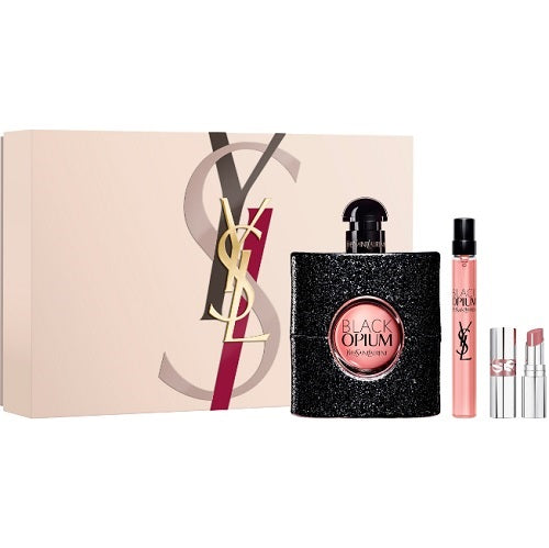 Yves Saint Laurent Black Opium 90ml EDP Spray + 10ml EDP Spray + 1.3g Lipstick Gift Set 2025