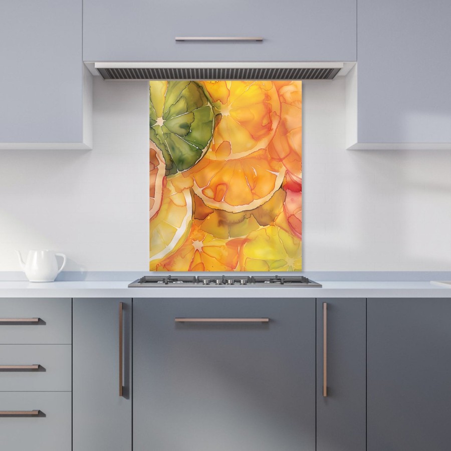 Click to view product details and reviews for Citrus Swirl Vibrant And Abstract Kitchen Splashback W600mm X H750mm.