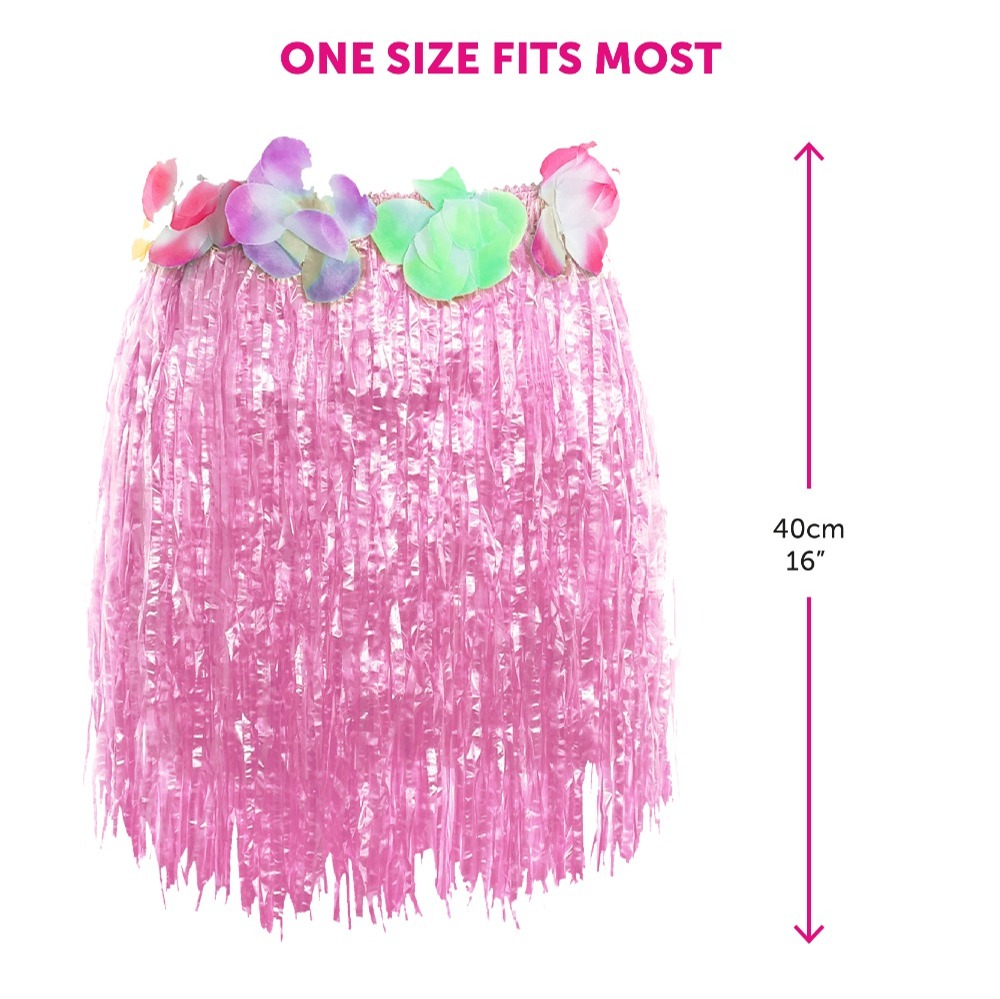 Short Pink Hawaiian Hula Skirt