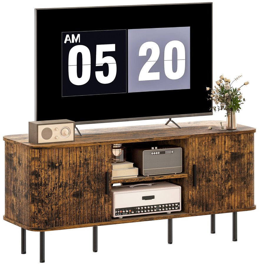 Click to view product details and reviews for Homcom Tv Stand Cabinet For Tvs Up To 55 Inches Tv Unit With Storage Shelves And Cupboard For Living Room Rustic Brown. Click to view product details and reviews for Homcom Tv Stand Cabinet For Tvs Up To 55 Inches Tv Unit With Storage Shelves And Cupboard For Living Room Rustic Brown.