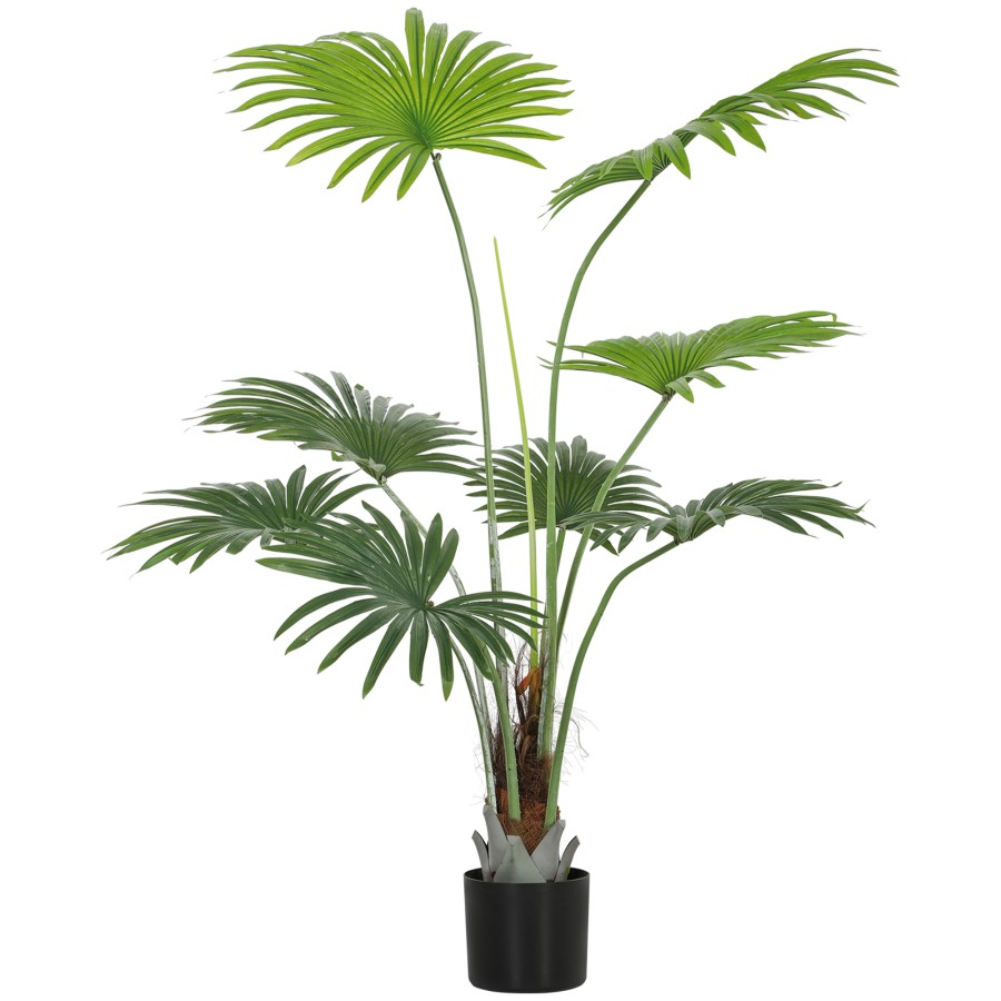 Click to view product details and reviews for Homcom 145cm Artificial Palm Tree Decorative Artificial Plant With Lifelike Peva Leaves And Coconut Coir Fake Tree With Plastic Pot And Flocking For.