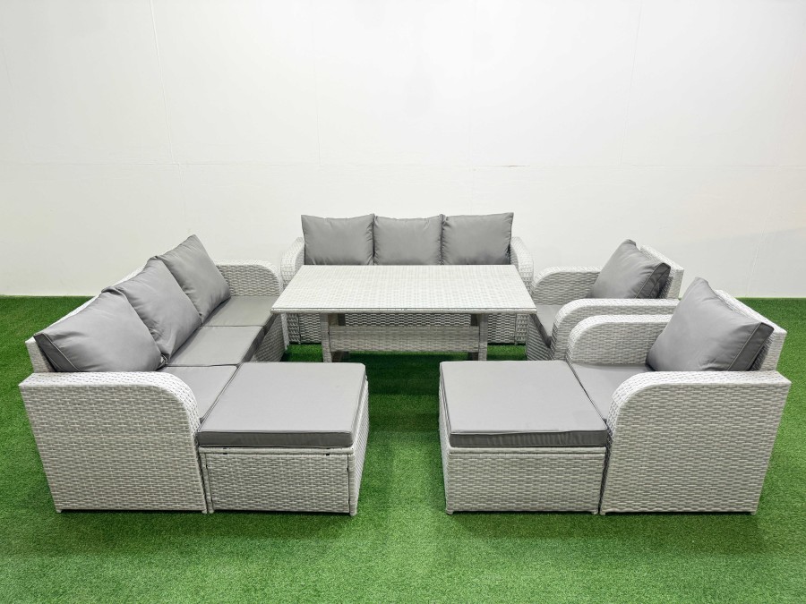 Click to view product details and reviews for Fimous Pe Rattan High Back Lounge Sofa Set Patio Rectangular Dining Table Chairs Set With 3 Seater Sofa Reclining Chair 2 Big Footstool Light Grey. Click to view product details and reviews for Fimous Pe Rattan High Back Lounge Sofa Set Patio Rectangular Dining Table Chairs Set With 3 Seater Sofa Reclining Chair 2 Big Footstool Light Grey.