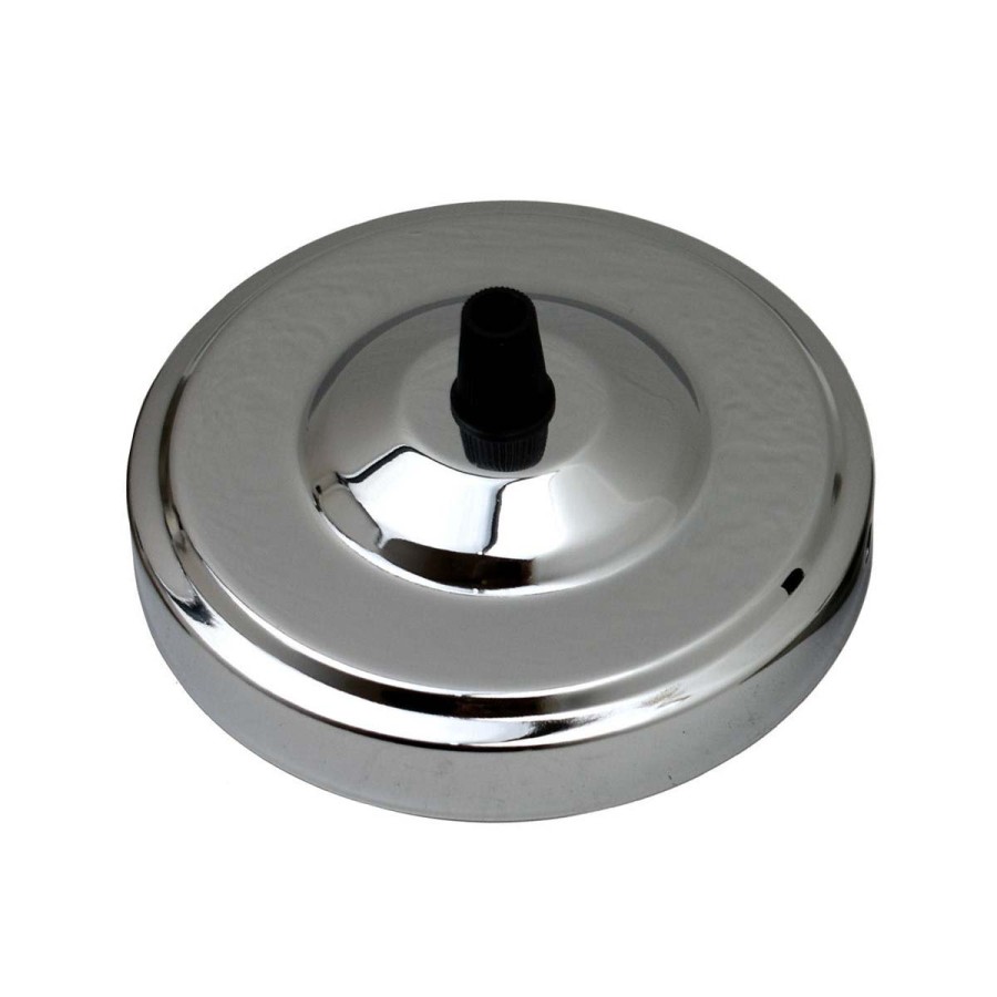 Ledsone 108Mm Side Fitting Single Outlet White Ceiling Rose ~1463 - Chrome