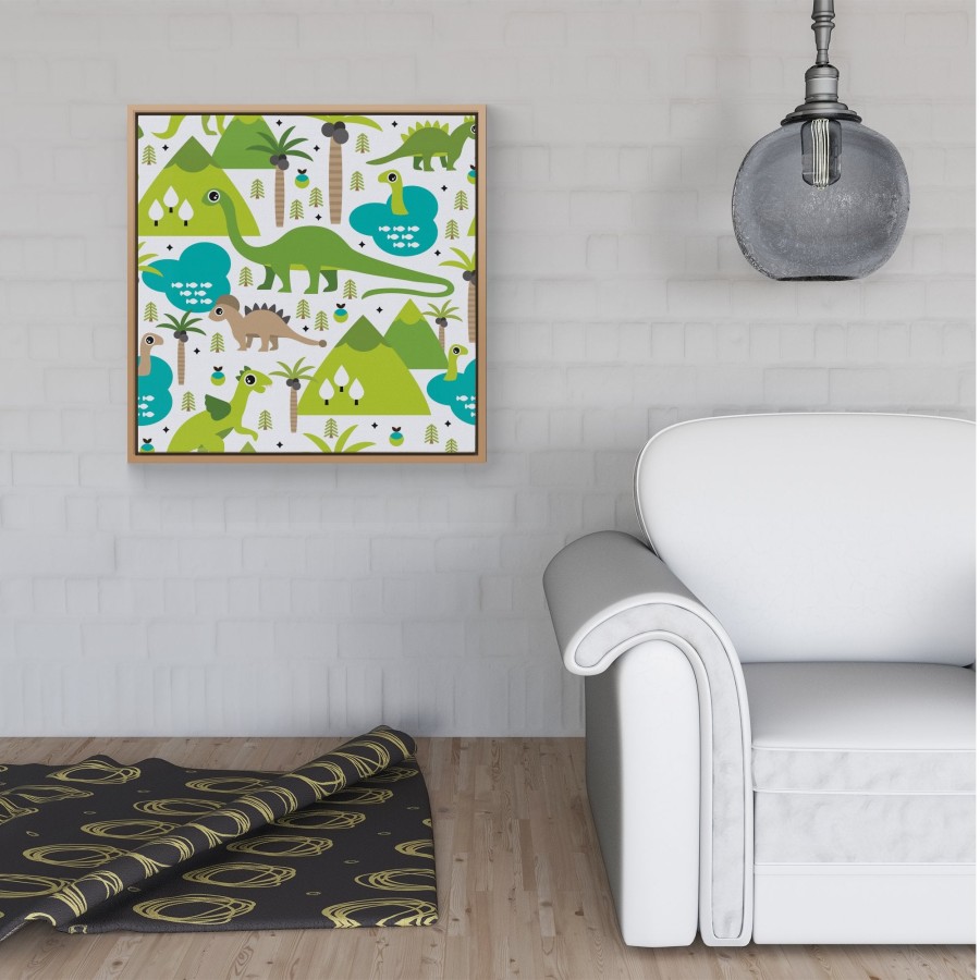 Click to view product details and reviews for Baby Dinosaur Print Framed Canvas 40 X 40 Pine.
