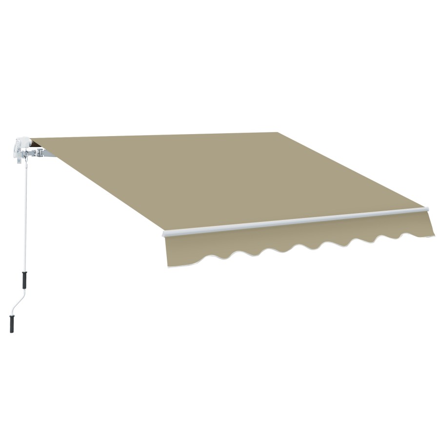 Click to view product details and reviews for Outsunny 25m X 2m Garden Patio Manual Awning Canopy Sun Shade Shelter Retractable With Winding Handle Khaki.