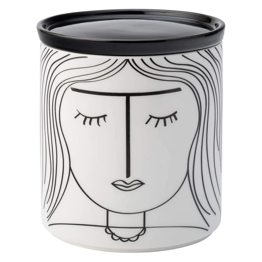 Abstract Face Stackable Storage Contemporary Tea Coffee Sugar Jar Canister