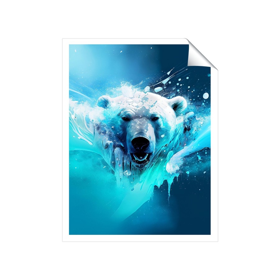 Click to view product details and reviews for Polar Bear Face Splashart Art Prints 8 X 10 No Frame.