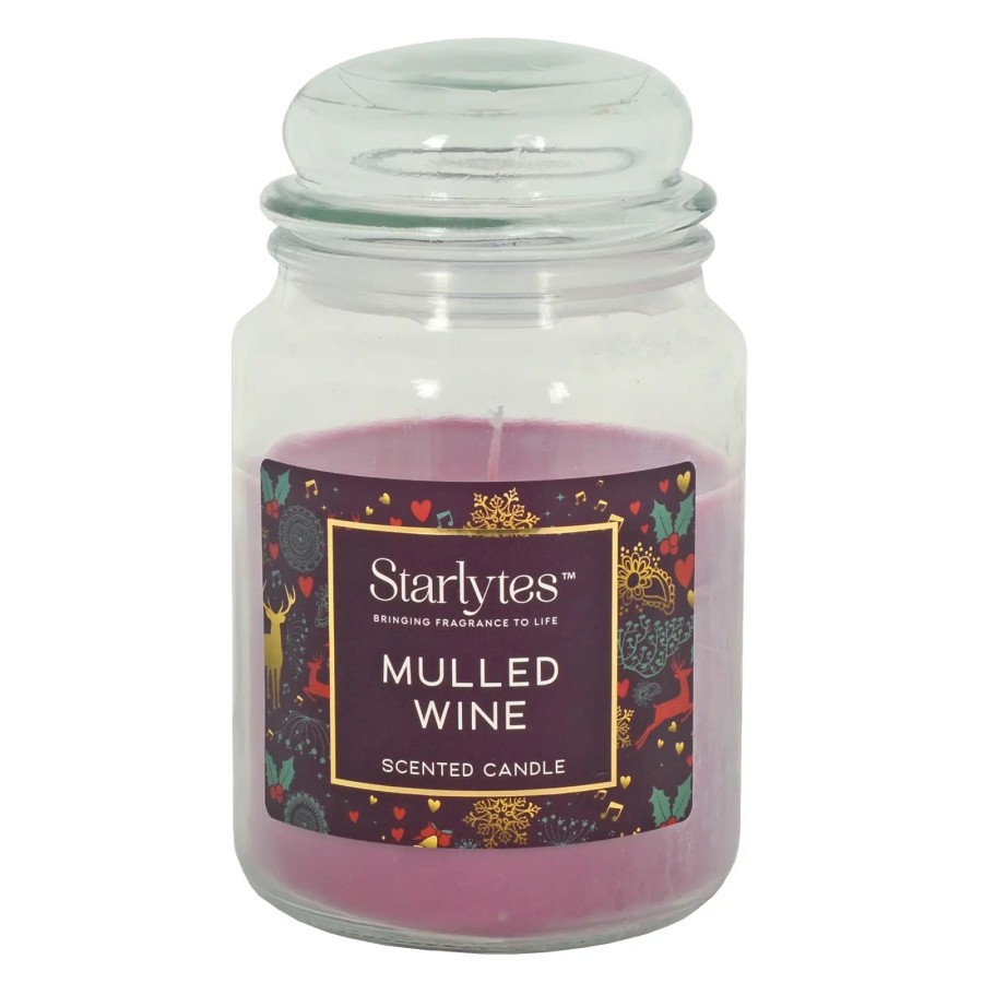 Click to view product details and reviews for Starlytes Large Christmas Scented Candle Glass Jar With Lid 510g Mulled Wine.