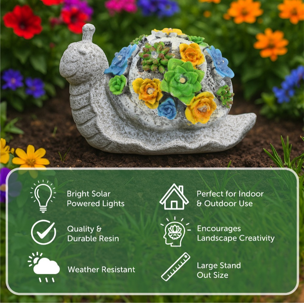 Solar Snail Statue (23x13x9cm)