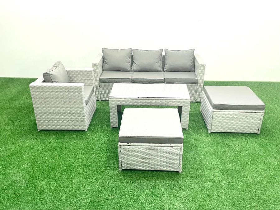 Click to view product details and reviews for Fimous Outdoor Rattan Garden Furniture Set With Grey Cushions Luxury 6 Seater With 2 Big Footstools And Coffee Table For Conservatory Patio. Click to view product details and reviews for Fimous Outdoor Rattan Garden Furniture Set With Grey Cushions Luxury 6 Seater With 2 Big Footstools And Coffee Table For Conservatory Patio.