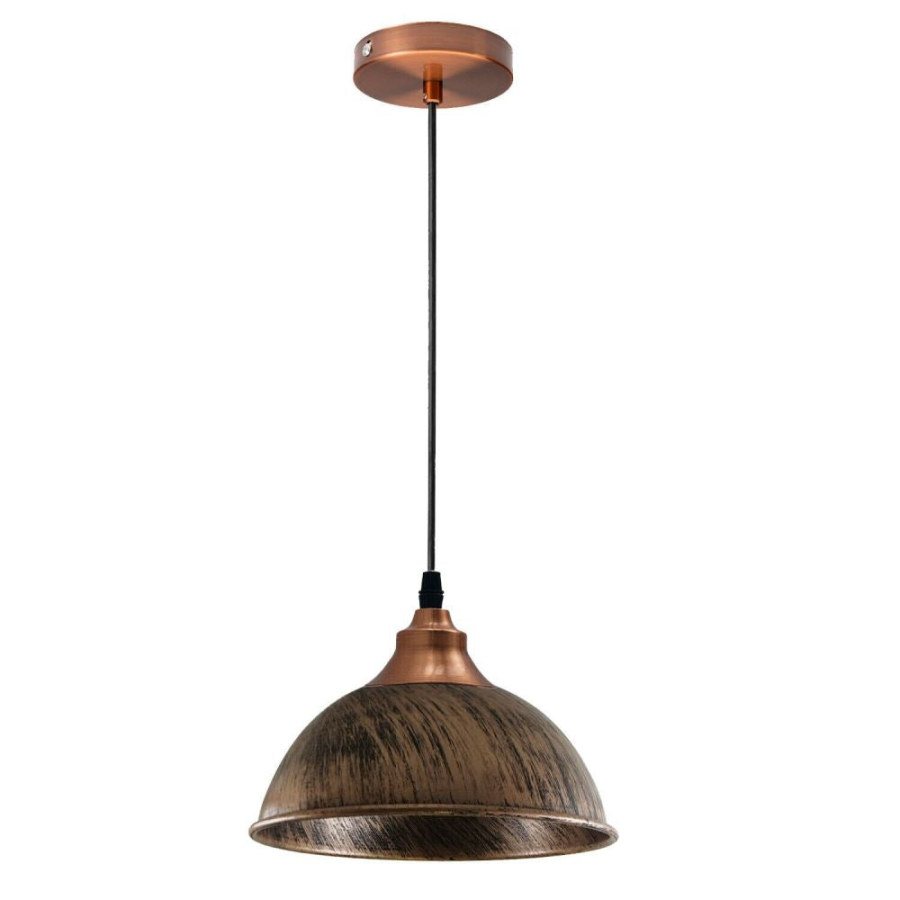 Click to view product details and reviews for Industrial Ceiling Pendant Light Fitting Metal Dome Shape 21cm1586 Brushed Copper.