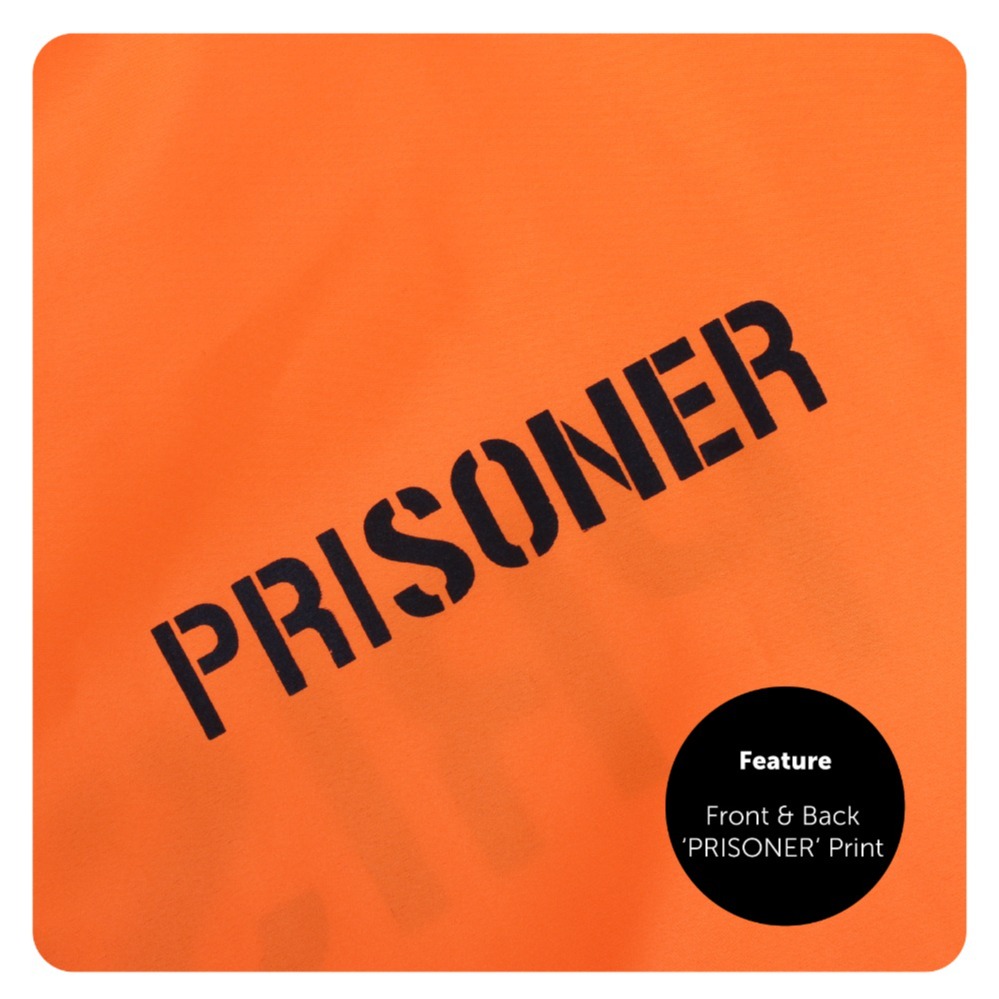 Mens Orange Prisoner Costume with Handcuffs