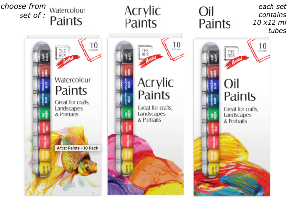 ACRYLIC PAINT SET Oil PAINTS Water Paints ARTIST ART 10X12ml ACRYLIC COLOUR