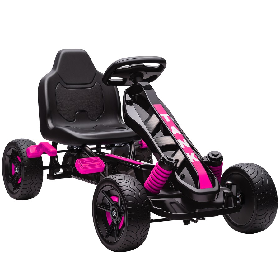 Click to view product details and reviews for Aiyaplay Pedal Go Kart Ride On Racer With Automatic Clutch Brake Non Slip Eva Wheels Metal Frame Go Kart For Kids Ages 3 6 Years Pink.