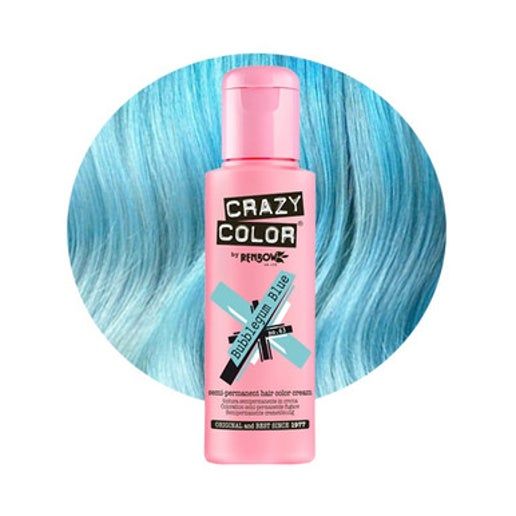 Crazy Color Semi Permanent Hair Dye Bubblegum Blue Number 63 100ml