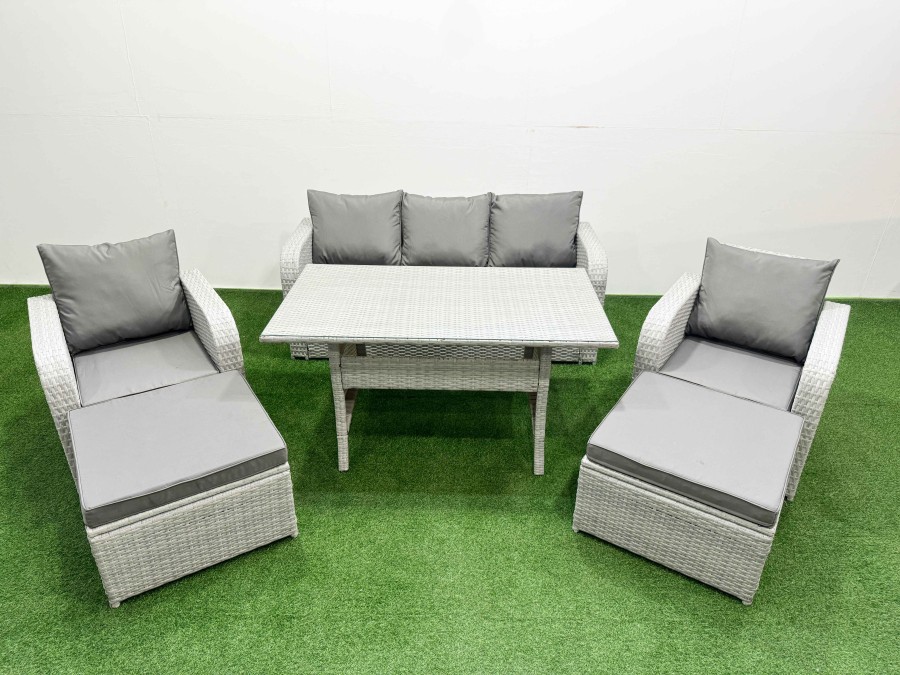 Click to view product details and reviews for Fimous Pe Rattan Garden Furniture Set Reclining Chair Sofa Lounge Sofa Set Rectangular Dining Table 2 Big Footstool Light Grey. Click to view product details and reviews for Fimous Pe Rattan Garden Furniture Set Reclining Chair Sofa Lounge Sofa Set Rectangular Dining Table 2 Big Footstool Light Grey.
