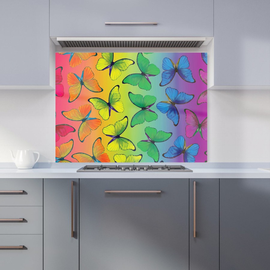 Click to view product details and reviews for Multicoloured Butterfly Pattern Kitchen Splashback W595mm X H745mm.