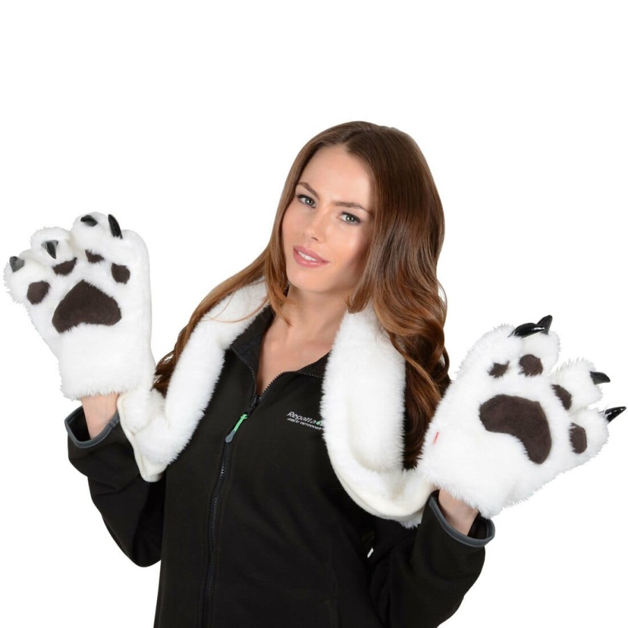 Adult Faux Fur Scarf With Claws & Paws Leopard Print