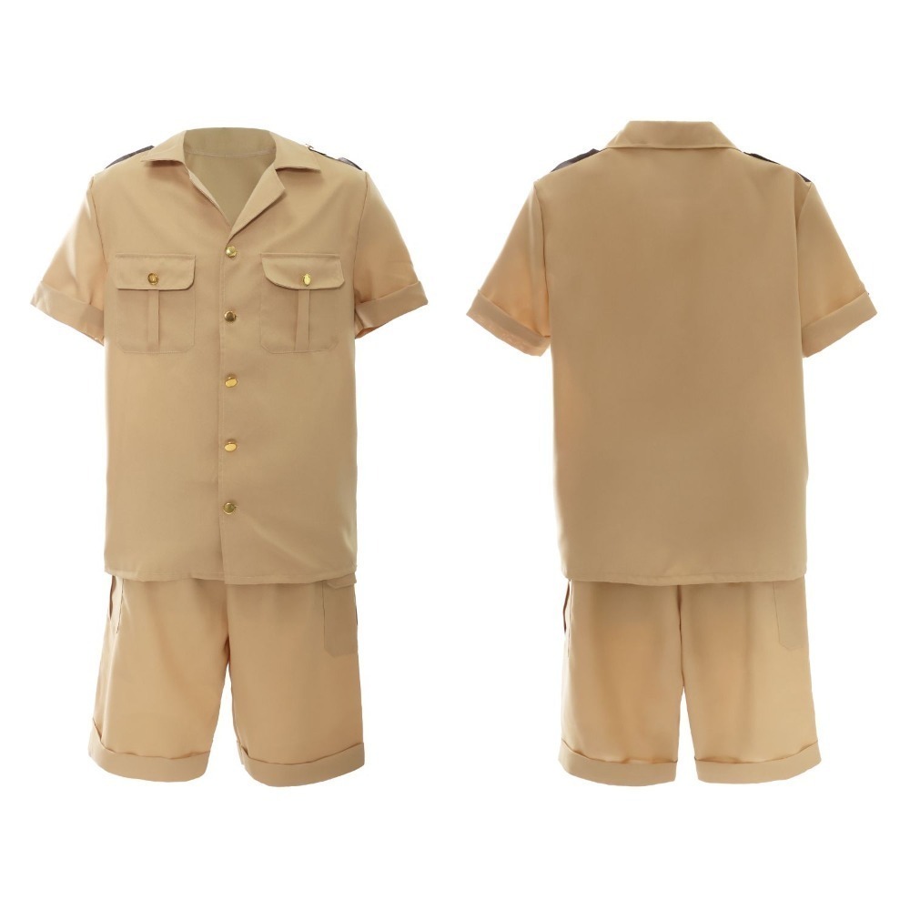 Adults Australian Crocodile Keeper Costume | 3 Pcs | Top, Shorts & Wig