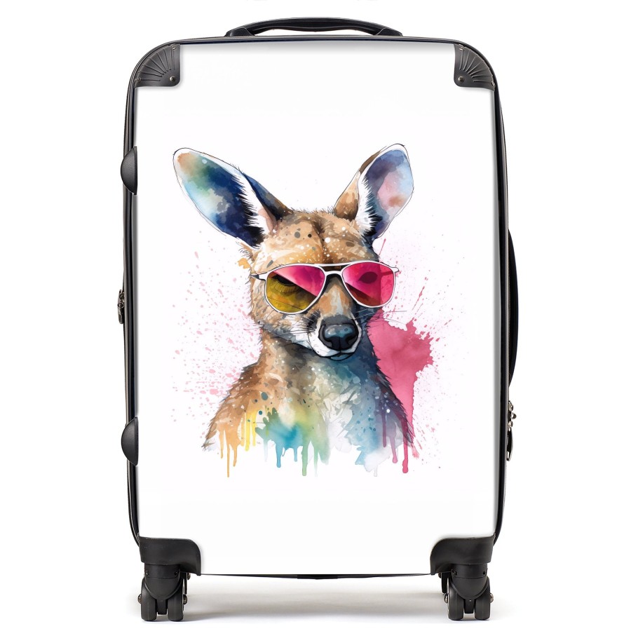 Click to view product details and reviews for Wallaby In Pink Glasses Suitcase Medium.
