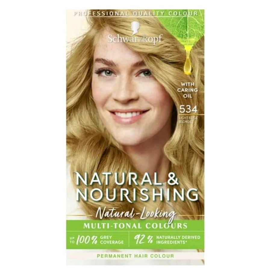 Schwarzkopf Natural Nourishing Permanent Vegan Hair Dye 534 Light Beige Blonde