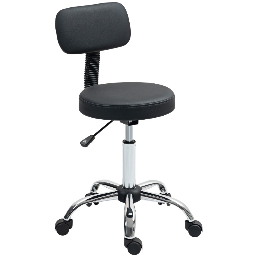 Click to view product details and reviews for Height Adjustable Rolling Stool With Backrest.