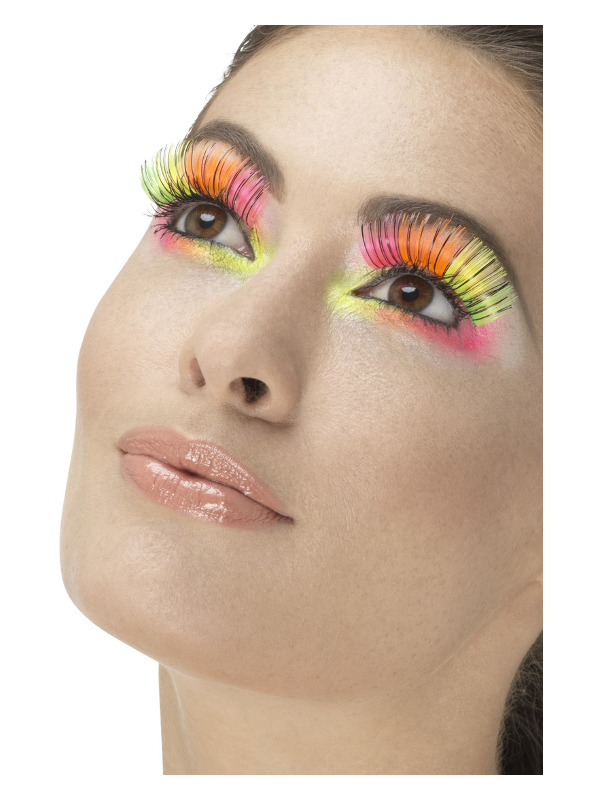 Click to view product details and reviews for Neon Multi Coloured 80s Party Eyelashes.