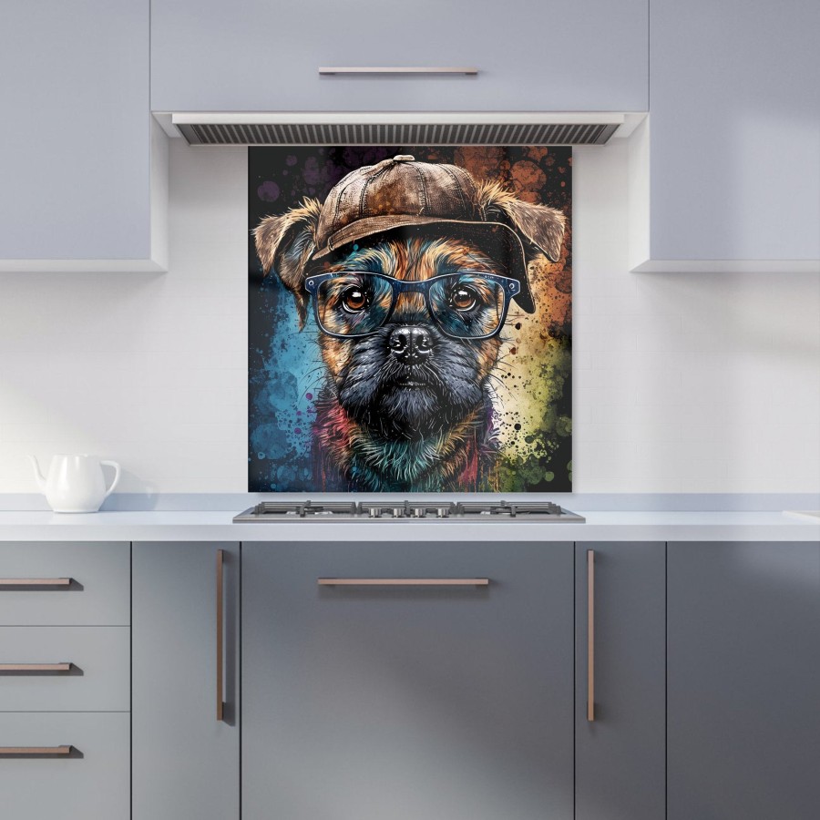 Click to view product details and reviews for Border Terrier Dog Face Splashart Kitchen Splashback W700mm X H650mm.