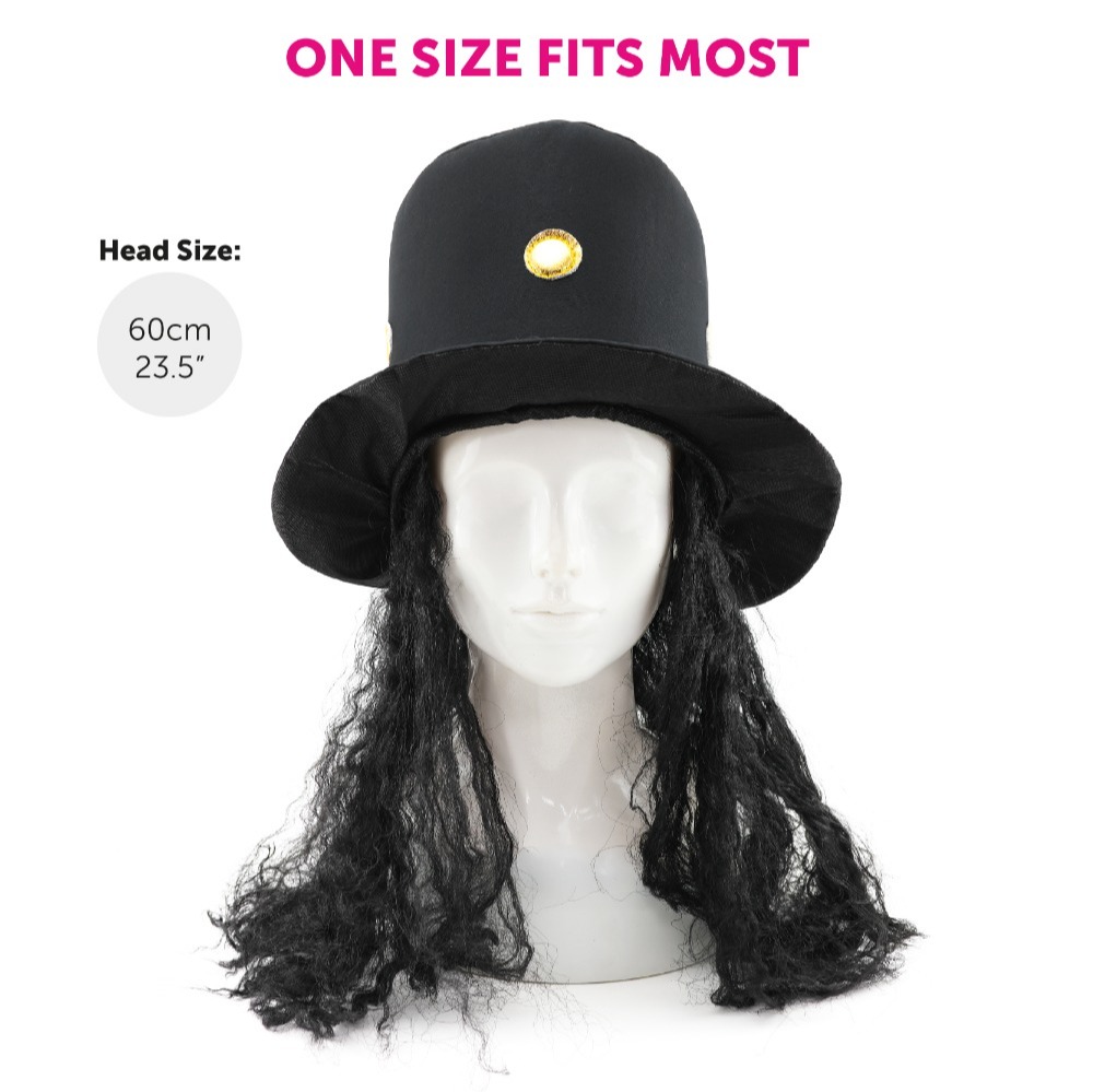 Adults Guitar Hero Costume Set – Rock Star Hat, Cross Necklace & Glasses
