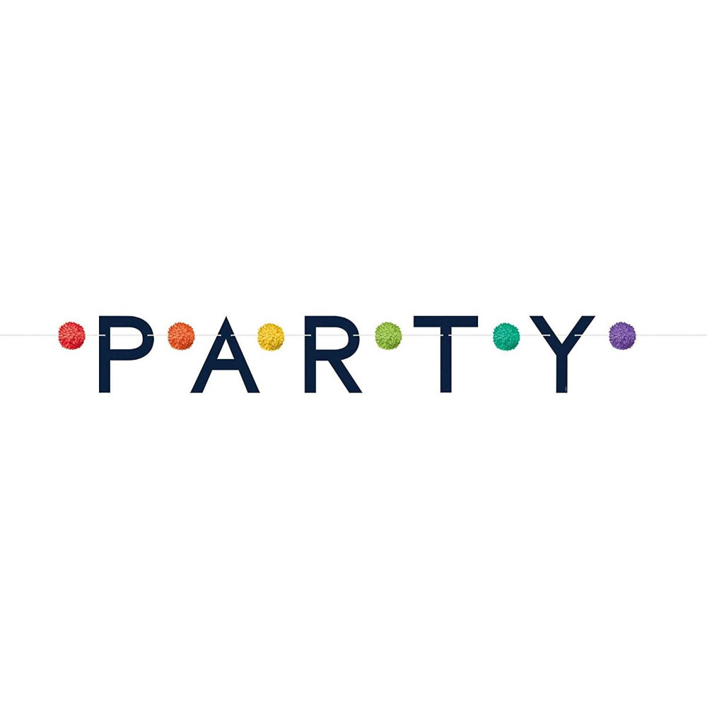 Click to view product details and reviews for Rainbow Colour Party Pom Pom Banner Garland.