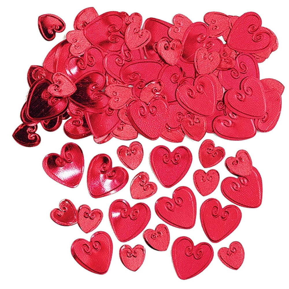 Amscan Party Table Decorations Metallic Ruby Red Hearts Confetti Sprinkles 14g
