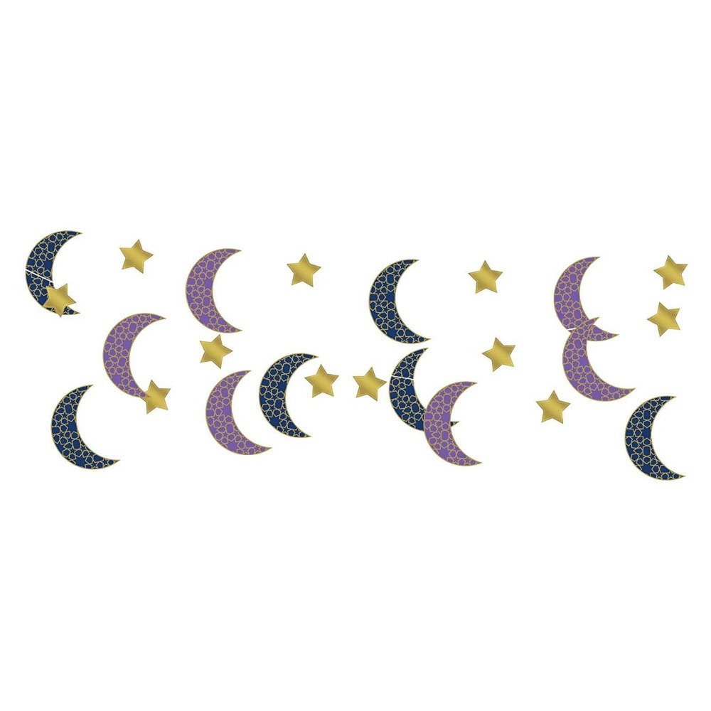 Amscan Reusable Eid Mubarak Party Metallic 2.13m Hanging String Decorations x 6