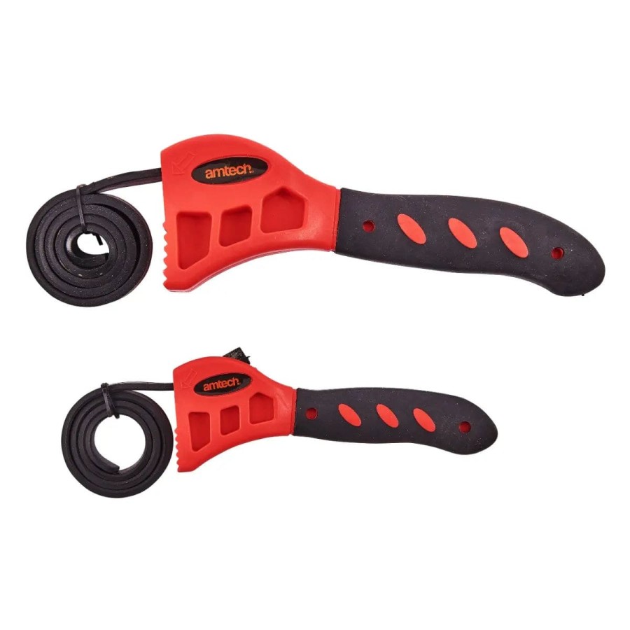Click to view product details and reviews for Amtech 2 Piece Strap Wrench Set Adjustable Non Slip 10cm 15cm.