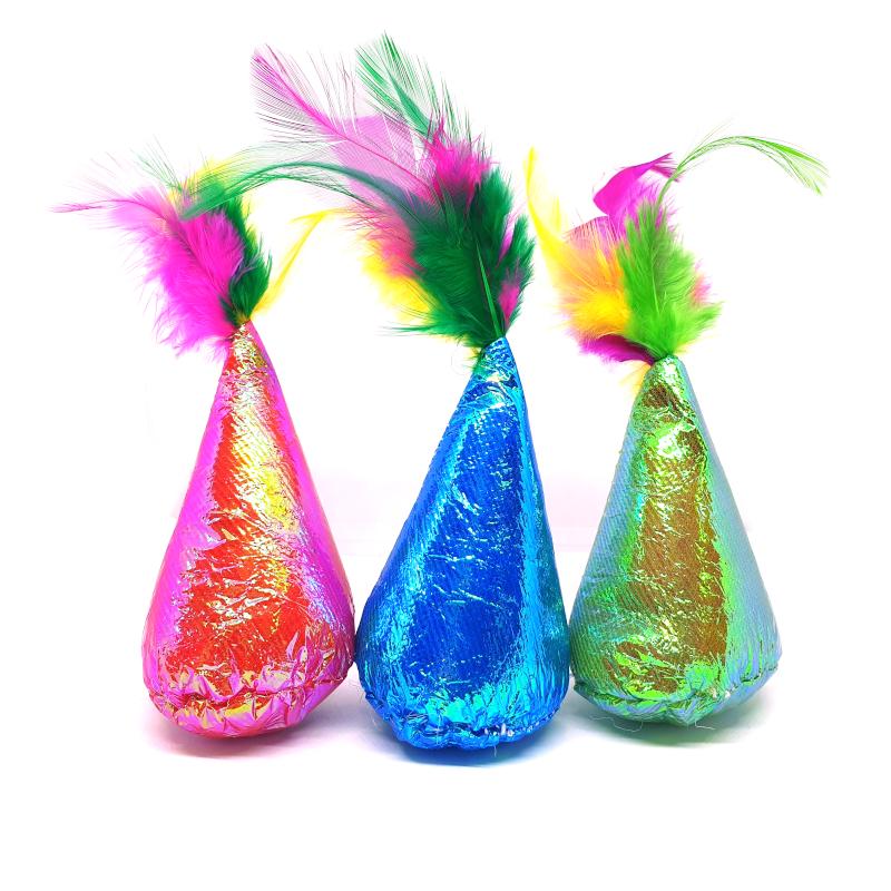 Ancol Coloured Party Hats Cat Toys Random Colours Pack Of 3