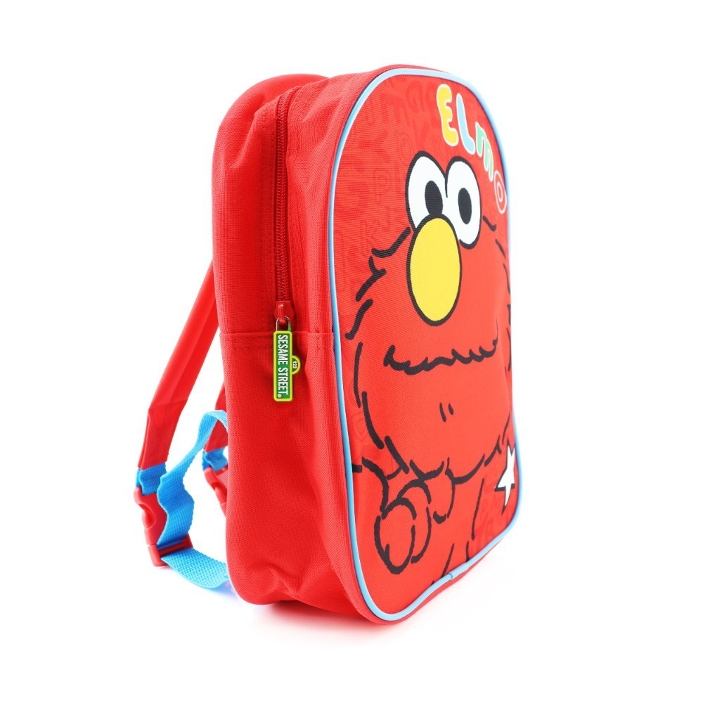 Sesame Street Kids Backpack Set 3 Pcs | 25x30cm | Elmo Classic, Elmo Fluffy Plush & Cookie Monster Backpack | Adjustable Straps | School Nursery Travel Bags for Children