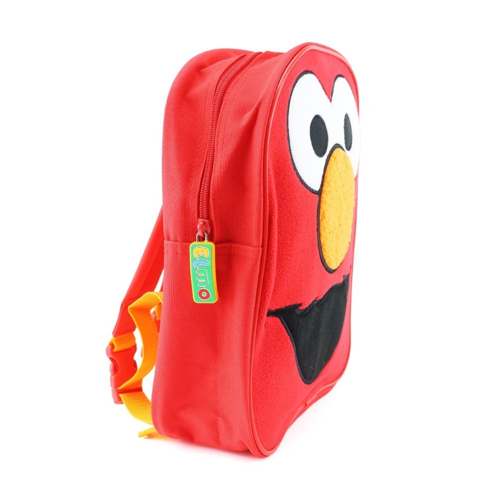 Sesame Street Kids Backpack Set 3 Pcs | 25x30cm | Elmo Classic, Elmo Fluffy Plush & Cookie Monster Backpack | Adjustable Straps | School Nursery Travel Bags for Children