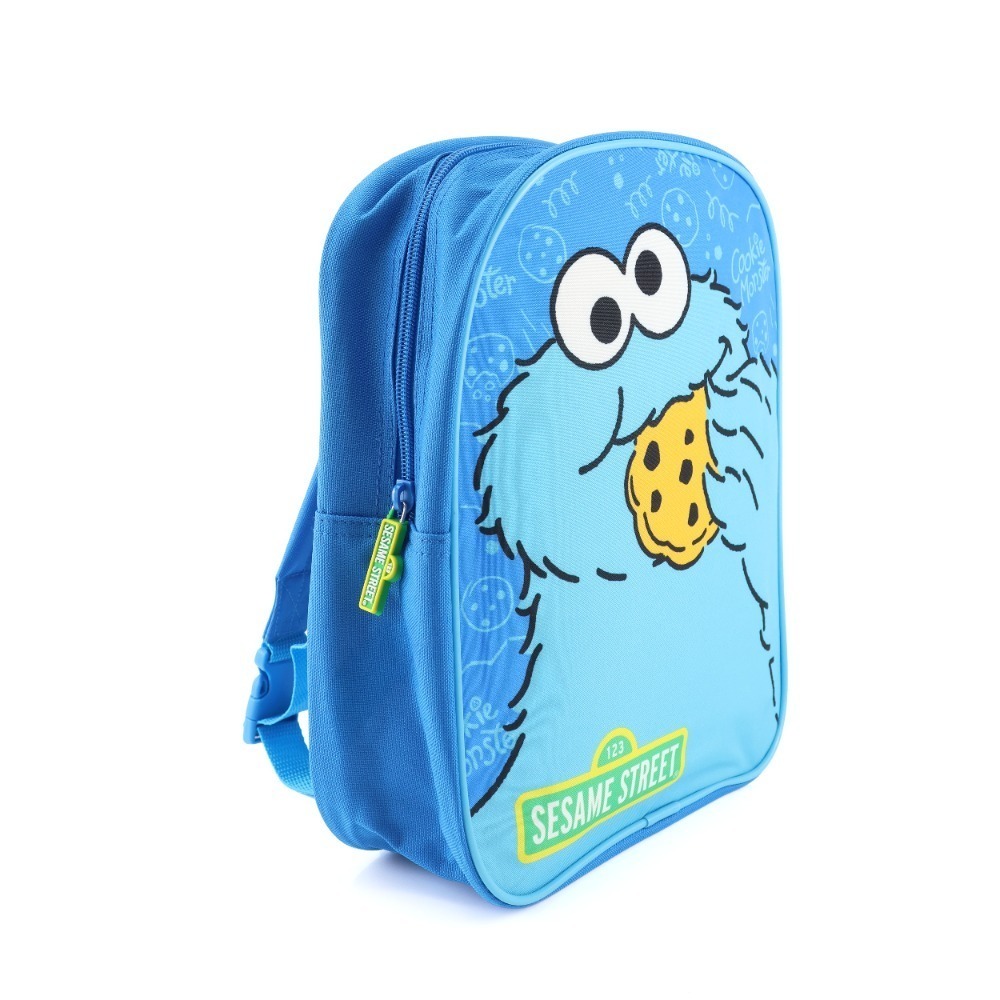 Sesame Street Kids Backpack Set 3 Pcs | 25x30cm | Elmo Classic, Elmo Fluffy Plush & Cookie Monster Backpack | Adjustable Straps | School Nursery Travel Bags for Children