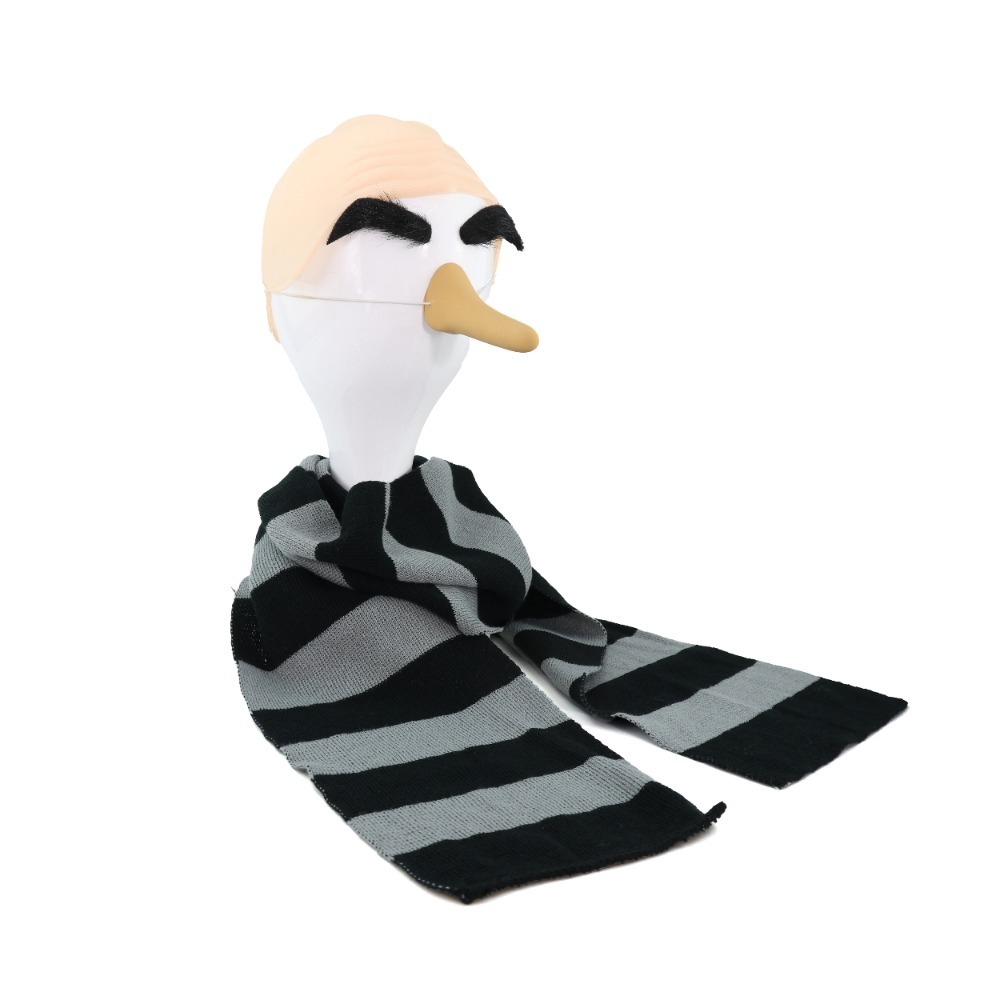 Adults Despicable Villain Costume | 5 Pcs | Jacket, Bald Cap, Eyebrows, Nose & Scarf