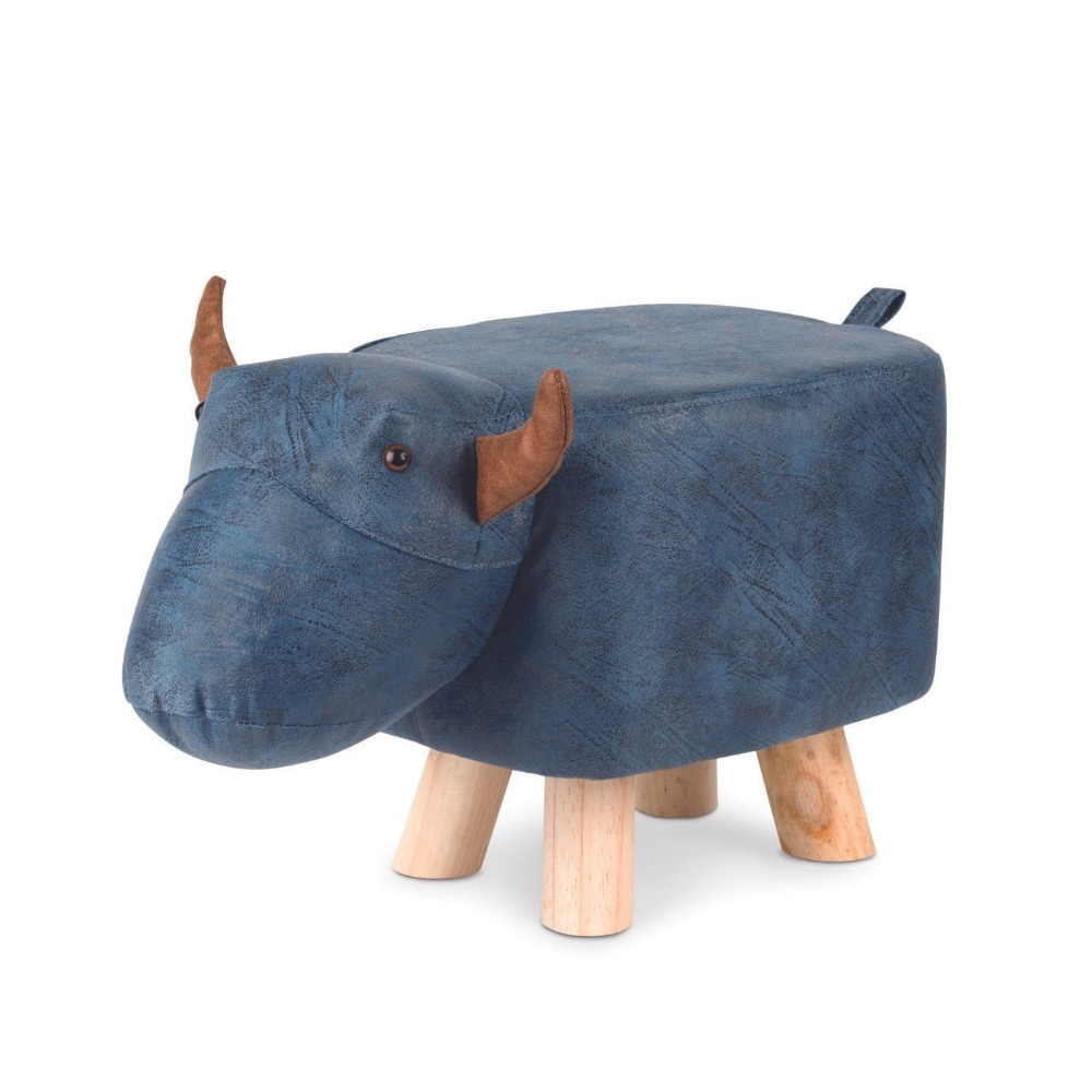 Animal Foot Stool Padded Cushion Pouffe Ottoman Childrens Kids Seat - Buffalo